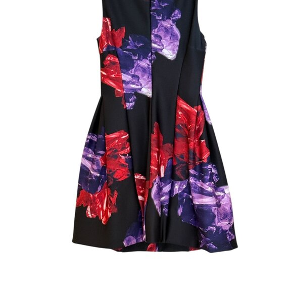 Calvin Klein Women's Floral Sleeveless Scuba Dress Black Red Size 6 - Picture 6 of 8